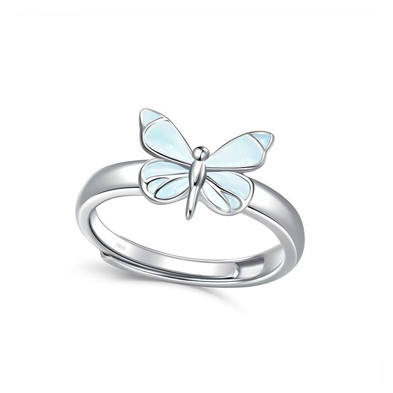 Leuchtender Schmetterlingsring (925er Silber)