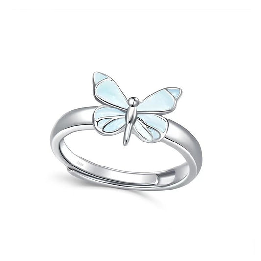 Leuchtender Schmetterlingsring (925er Silber)