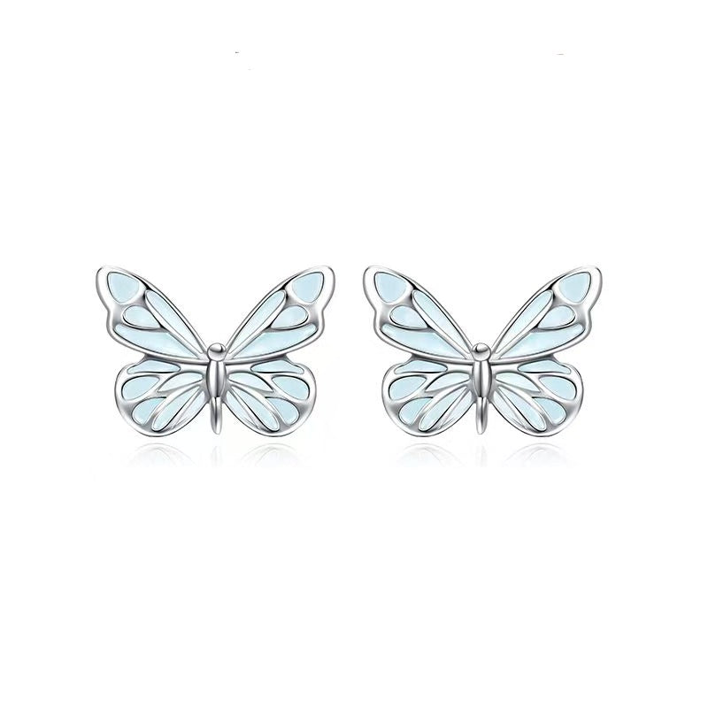 Leuchtende Schmetterling-Ohrringe (925er Silber)